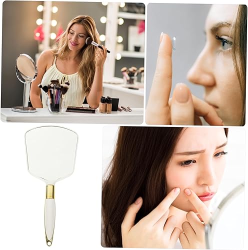 Miniatura 4 de Espejo de tocador con mango, espejo de mano vintage, espejo de maquillaje de viaje, espejo de aumento de mano, espejo de mano compacto, espejo de