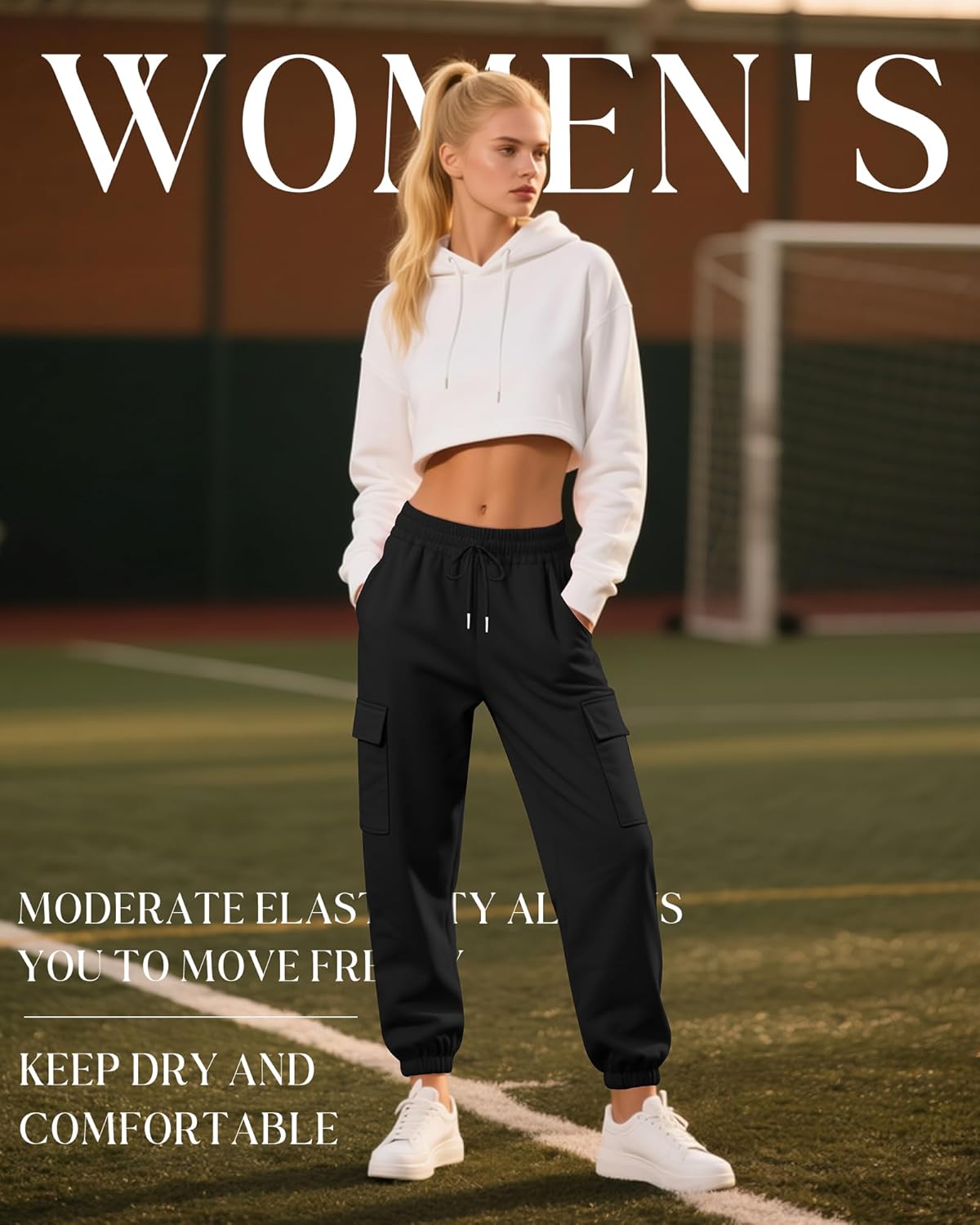 Neer 3 Pack Women's Cargo Sweatpants Joggers Pants Causal Gym Athletic Workout High Waist Bottom Y2k Fall Outfits with Pocket - Image 2