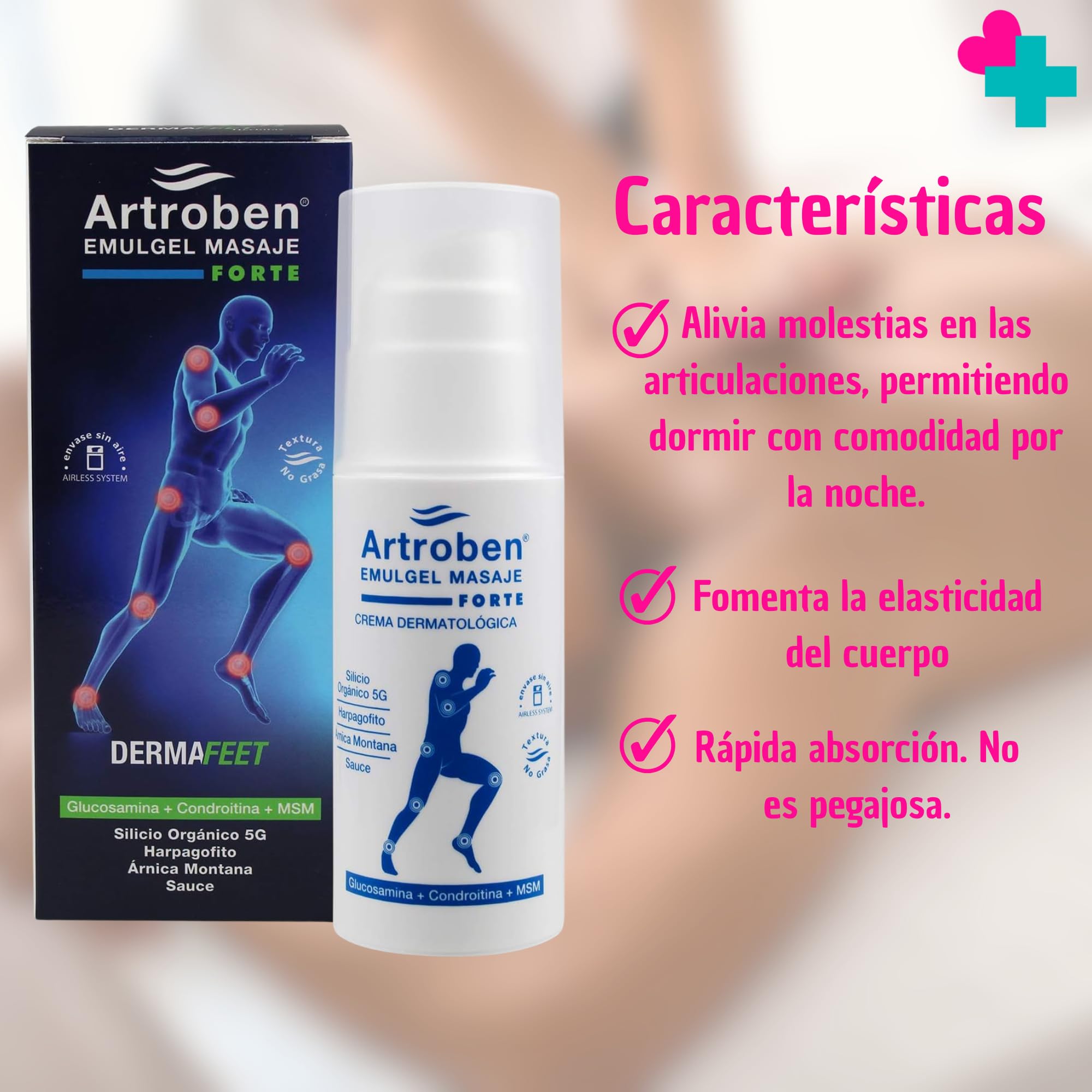 Artroben Derma Feet Crema de Masaje Articular y Muscular 500 ml. Fórmula con 17 Activos Naturales. Alivio Piernas Cansadas y Contracturas. Ideal Pre y Post Deporte.
