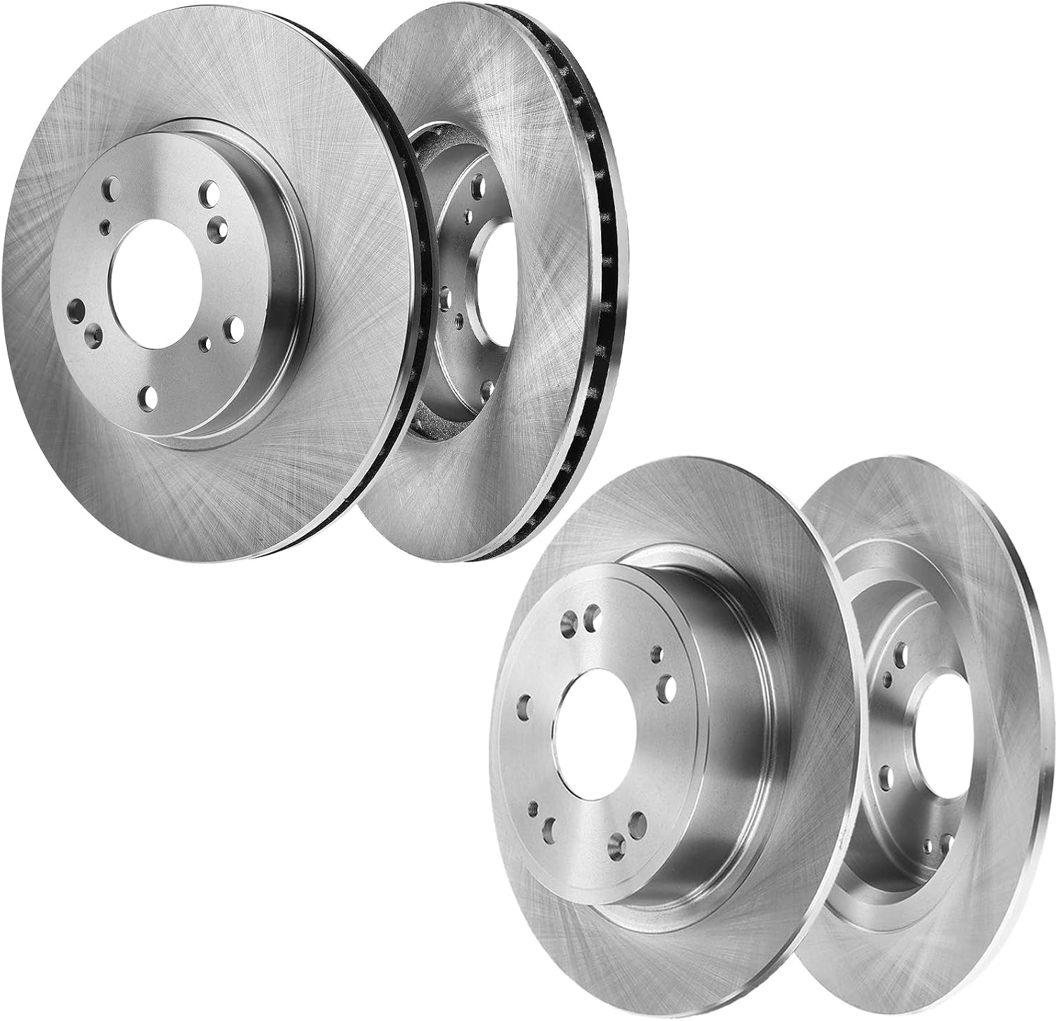 Autoclub Brake Rotors for 2005 2006 2007 2008 2009 2010 2011 2012 2013 2014 2015 2016 2017 Honda Accord, 2015 Honda Civic Brakes Replacement, 11.1" Front and 11.1" Rear