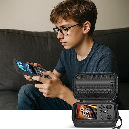 Miniatura 8 de casmilee Retro Gaming Console Case for R36MAX Game Consoles, Handheld Gameboy Video Emulator Storage Holder Organizer, Portable Carrying Bag for USB