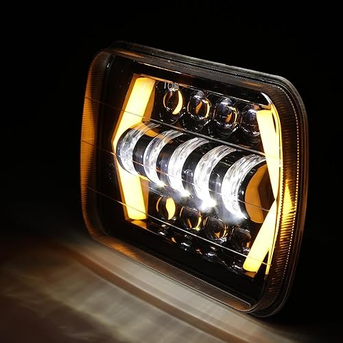 Miniatura 6 de VESTER Faros delanteros LED de 5 x 7, 170 W, 7 x 6, con DRL de haz alto y bajo, rectangular, H6054 5054, faros delanteros sellados compatibles con