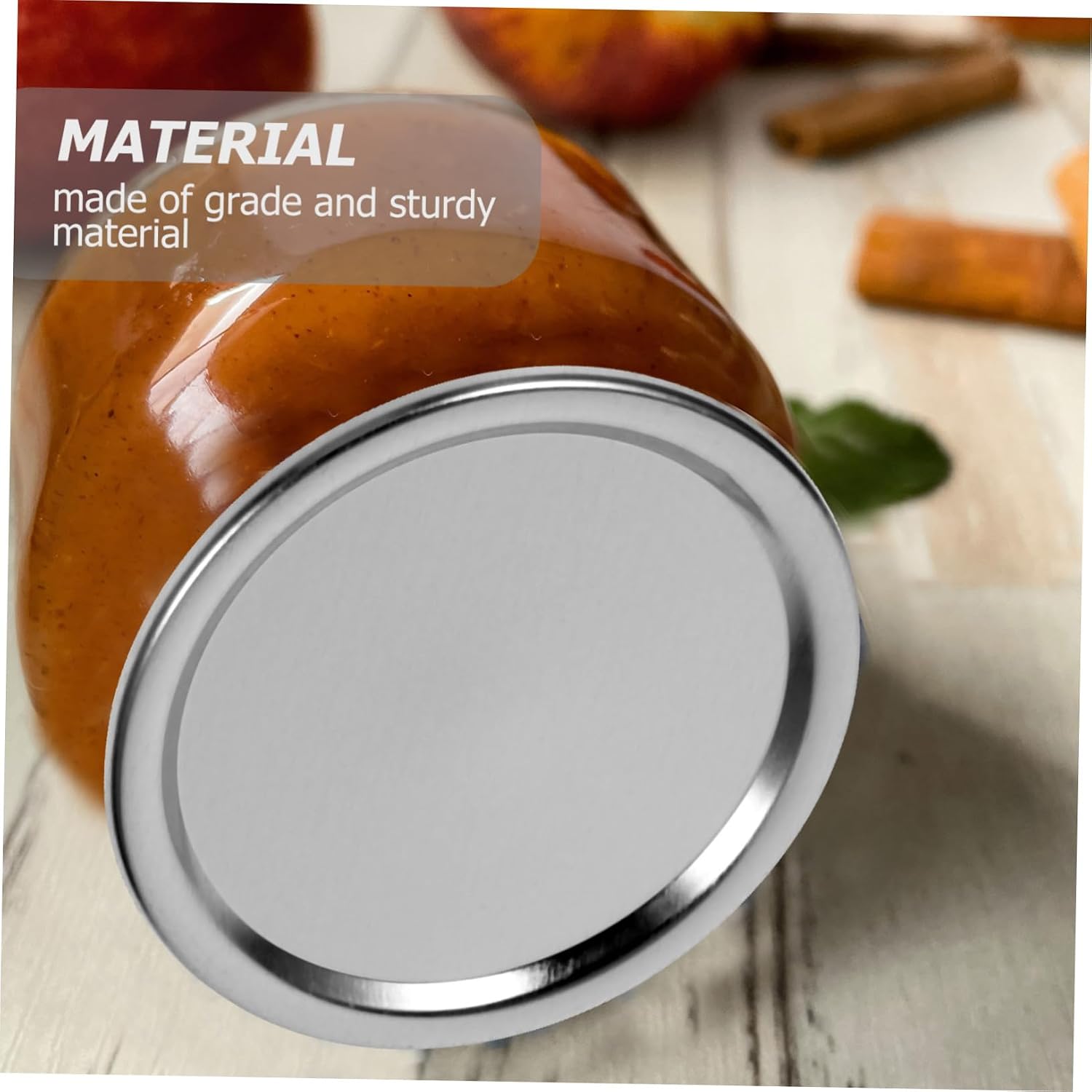 48pcs Metal Jar Lids Wide Mouth Canning Lids Reusable Mason Jar Covers Leakproof Sealing for Storage Home Kitchen