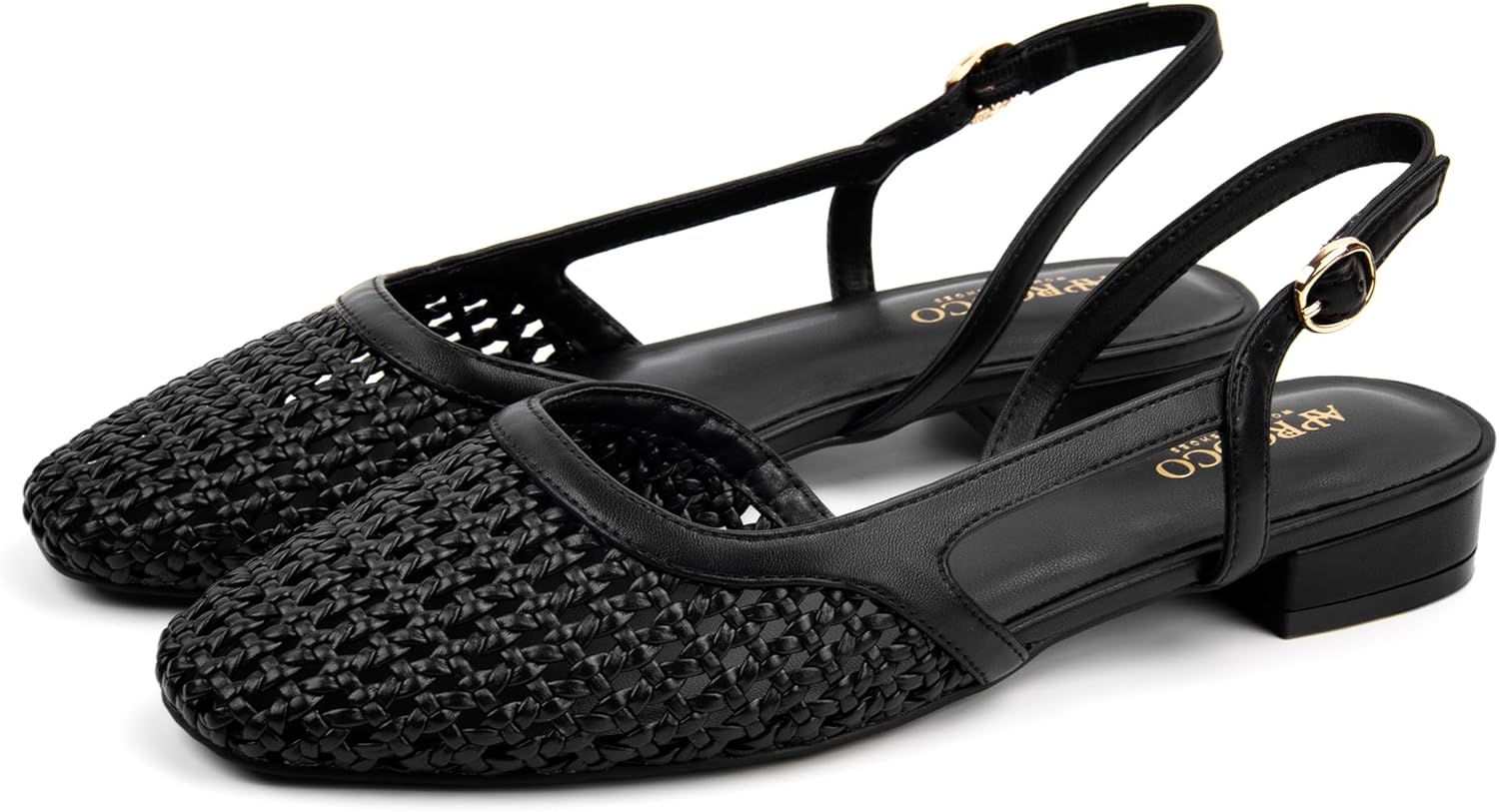 Slingback Flats for Women 2.0 Square Toe Two Toned Flats Wedding Shoes Low Heel Shoes for Women - Image 6