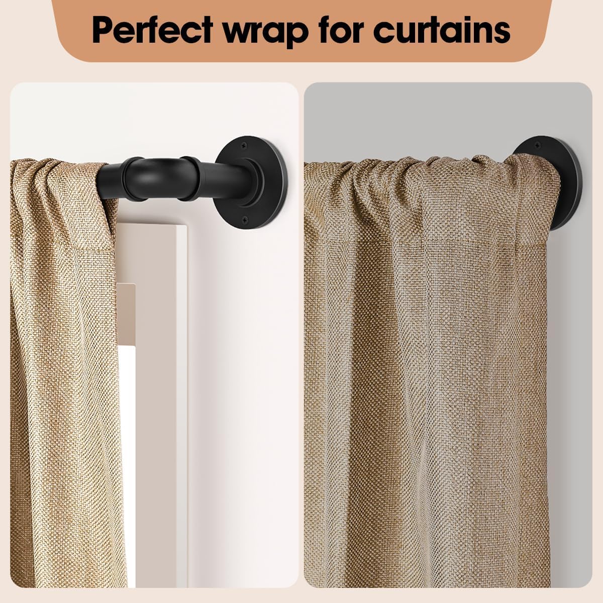 Verstellbare Gardinenstange,einfach Zu Installierende Duschvorhangstange,Modernes Design Teleskopstange, Vitragestange Ausziehbar,Robuste Spannstange,für Außenbereich(Size:35-75in)