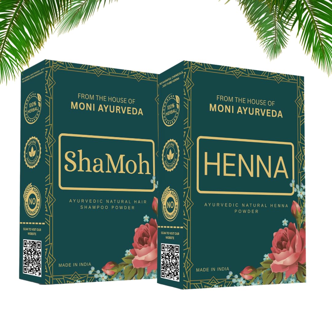 Shamoh Powder & Henna Powder Combo (200g Each) | 100% Natural Herbal Hair Care with 7 Herbs & Pure Rajasthani Henna | Chemical-Free Hair Cleanser & Hair Color-image-4