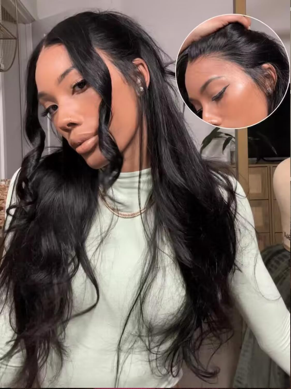 UNICE Pre Everyting Glueless Frontal Wig Body Wave 13X4 HD Pre Cut Lace Front Wigs Human Hair Pre Bleached Invisible Bye Bye Knots Wig Pre Plucked 150% Density 22inch - Image 2