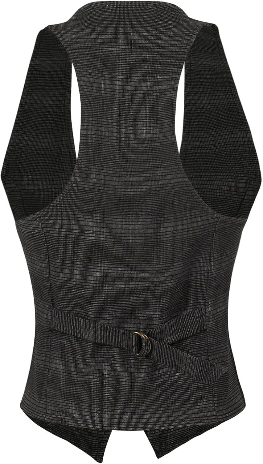 Design by Olivia Women's Dressy Casual Versatile Racerback Vest Tuxedo Suit Waistcoat - Image 3