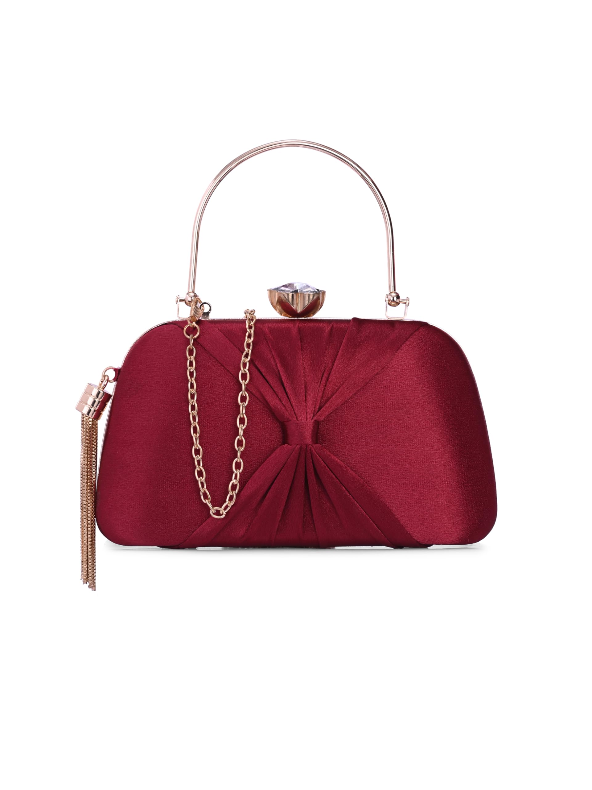 toobacraft Women's Synthetic Maroon Handicraft Beautiful Bling Box Clutch Bag for Wedding, Banquet, Gift Family, & Friends-picture-55