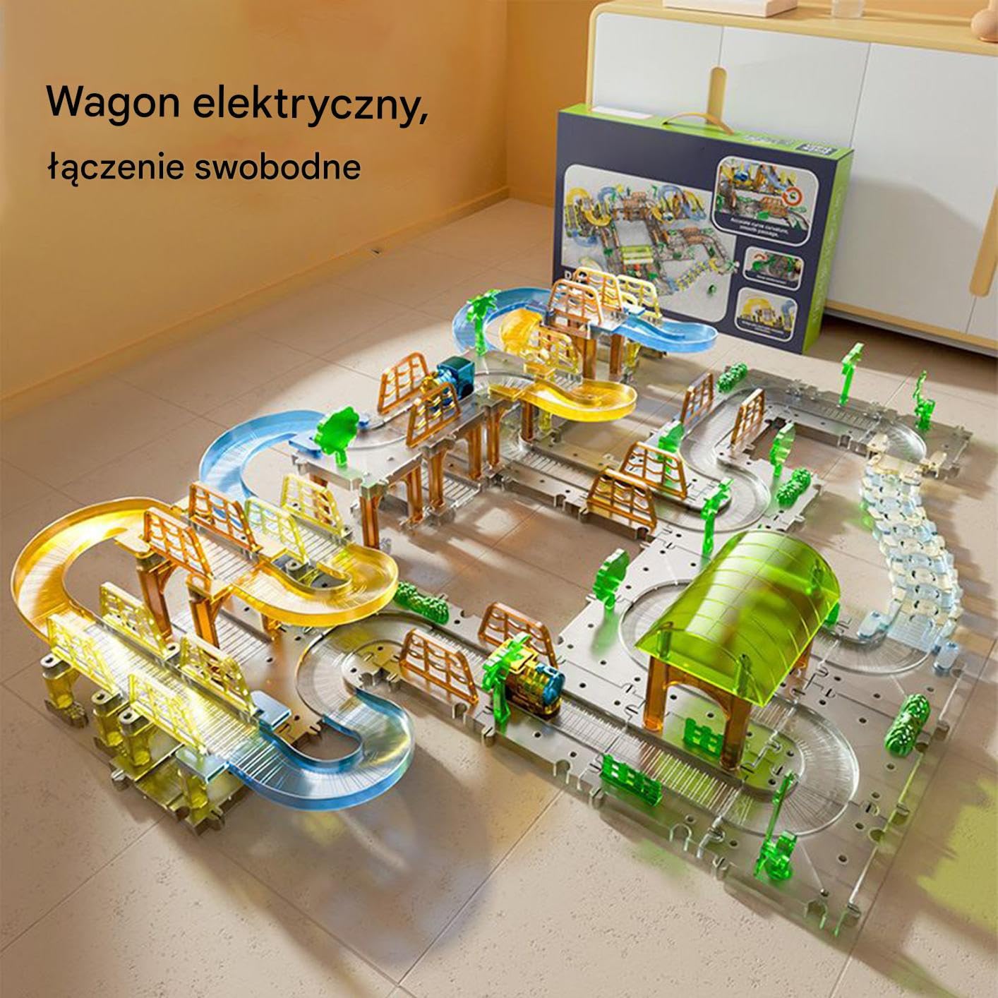 Zestaw Kolejki Elektrycznej Dla Dzieci Edukacyjna Zabawka Rozwojowa | Tory Elektryczne Pociągu Na Baterie Hobby Kolekcja Do Wewnątrz I Na Zewnątrz Stół Impreza Święta