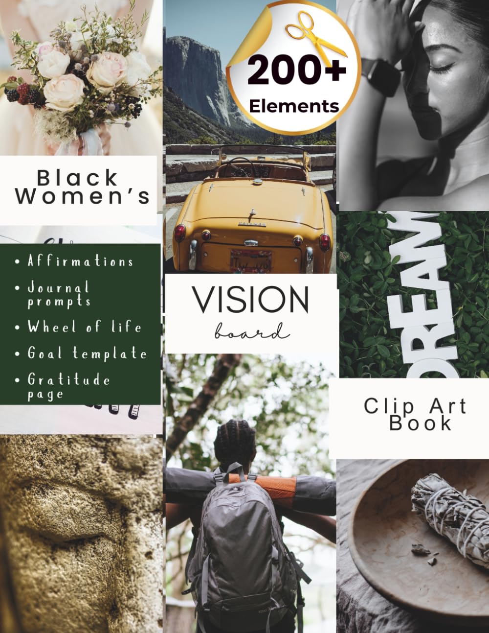 Black Women's Vision Board Clip Art Book: Visual Inspiration for Manifesting Your Best Life