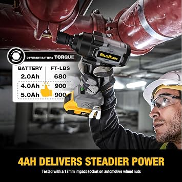 ReliaRoads 900 Ft-lbs Cordless Impact Wrench, 1/2 Inch Impact Gun Compatible Dewalt 20V Battery, Brushless Constant High Torque Impact Driver with 3 Speed, Tool Only (No Battery Included)