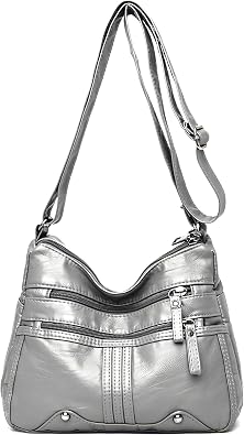 Womens Faux Leather Crossbody Multi Functional Shoulder Bag Casual Daypack Travel Bags