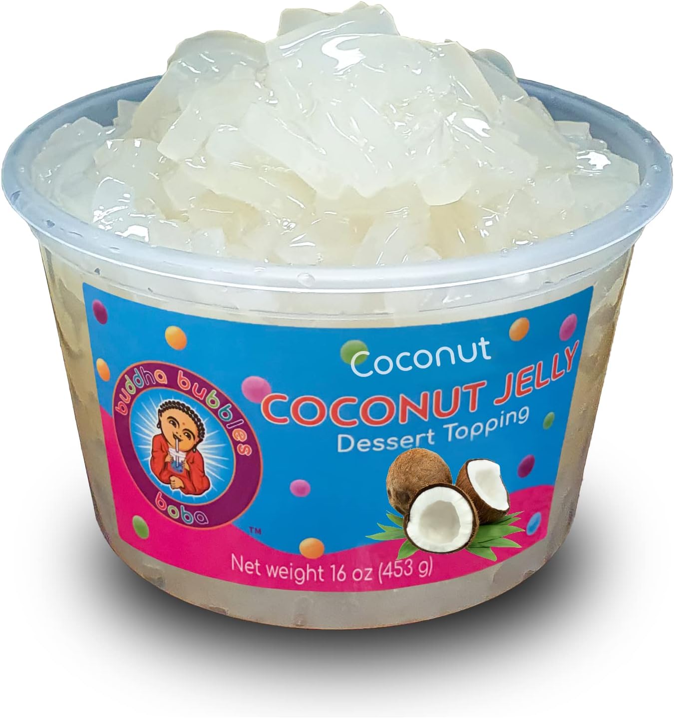 Premium Coconut Jelly Dessert Topping by Buddha Bubbles Boba (Coconut Jelly)