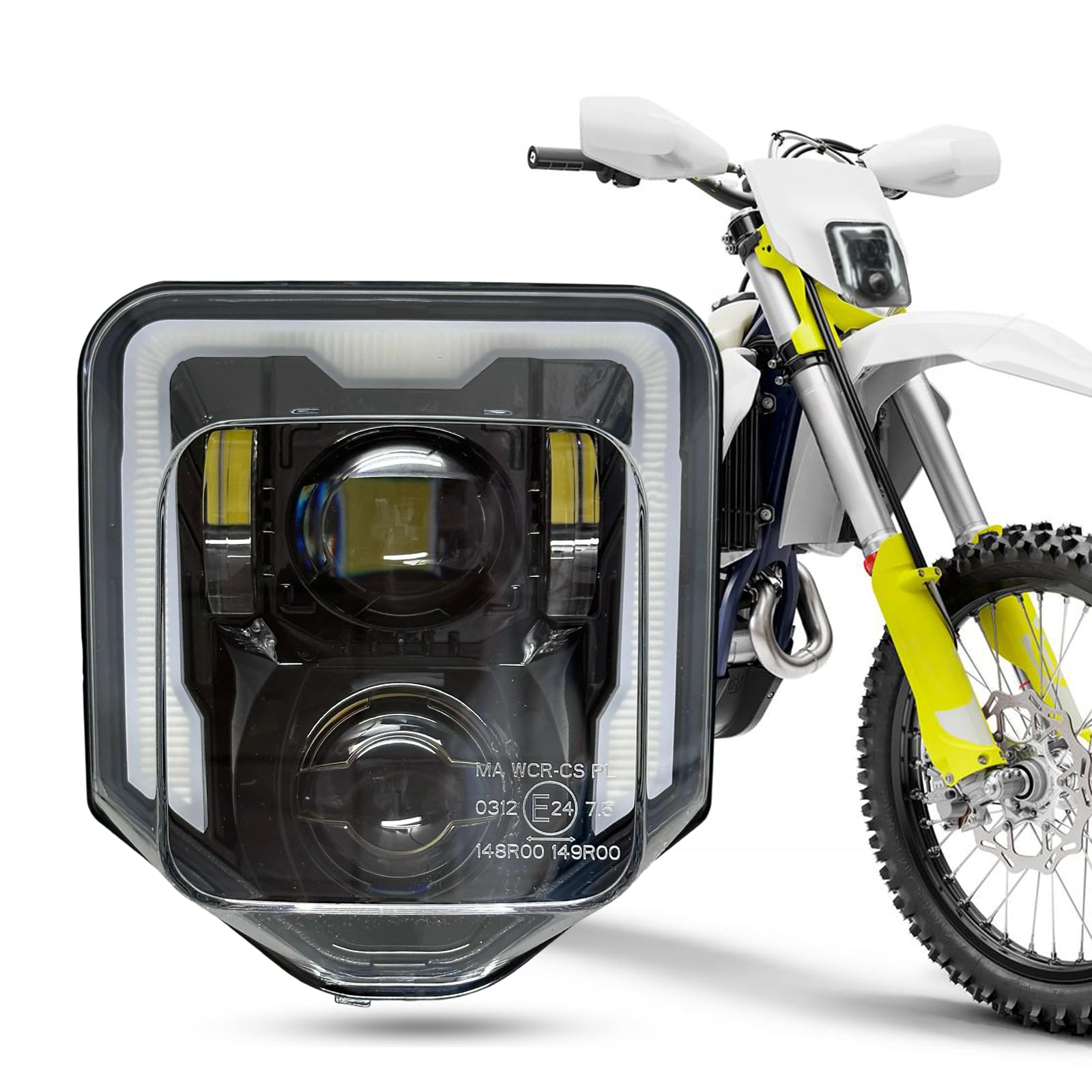 LED Scheinwerfer für Husqvarna 2014-2023 701 Enduro 701 SuperMoto FE250 FE350 FE450 FE501 FE501S TE150 TE250i TE300i (schwarz)