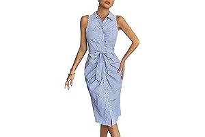 Women's Sleeveless Striped Seersucker Dress