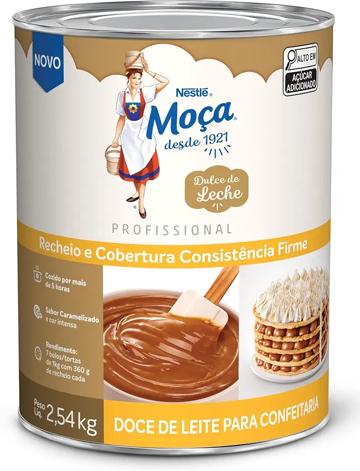 Recheio e Cobertura MOÇA Doce de Leite Consistência Cremosa 2,54Kg