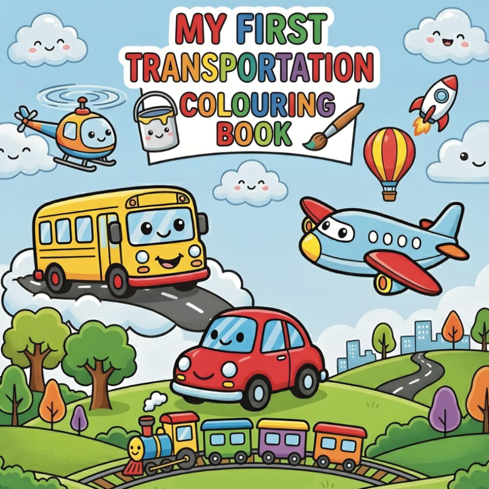 My first transportation: Colouring book