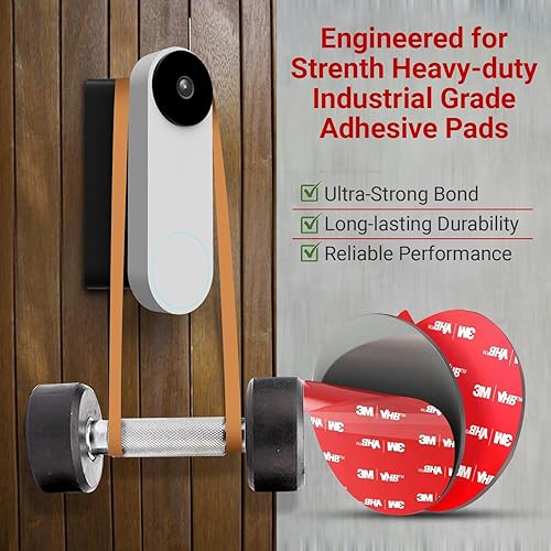 Vista 14 de Cuña de montaje en esquina de 45° compatible con Google Nest Hello Video Doorbell de 1ª generación, con cable, te permite apuntar timbre, mejor