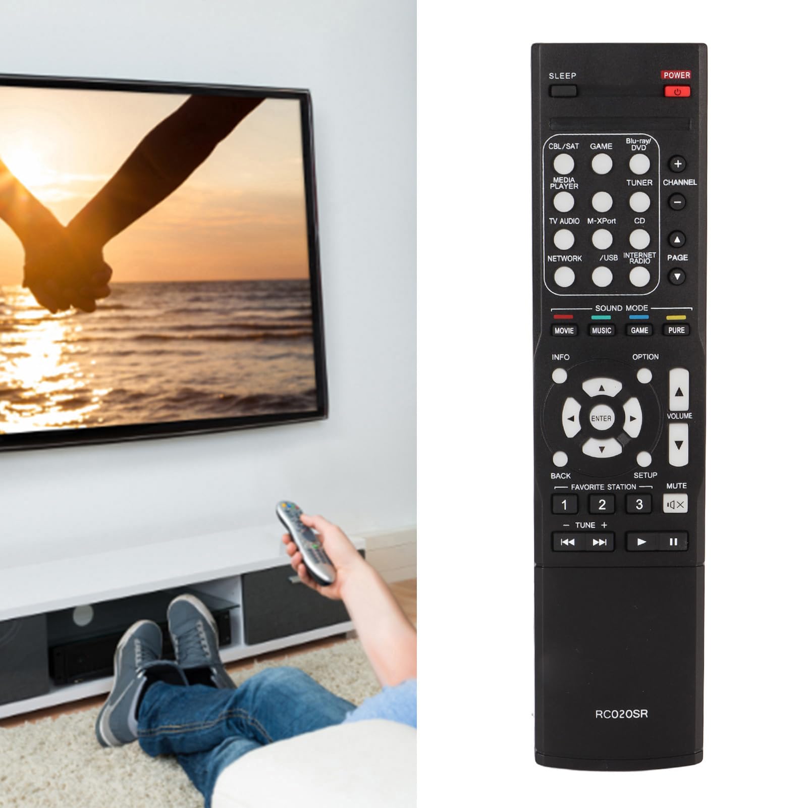 Télécommande RC020SR De Remplacement Pour Récepteurs AV NR1403 NR1504 NR1505 NR1502