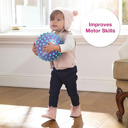 Miniatura 6 de Edushape Pelota sensorial original, bola de bebé de 7 pulgadas para el desarrollo de habilidades motoras gruesas en niños de 6 meses en adelante,