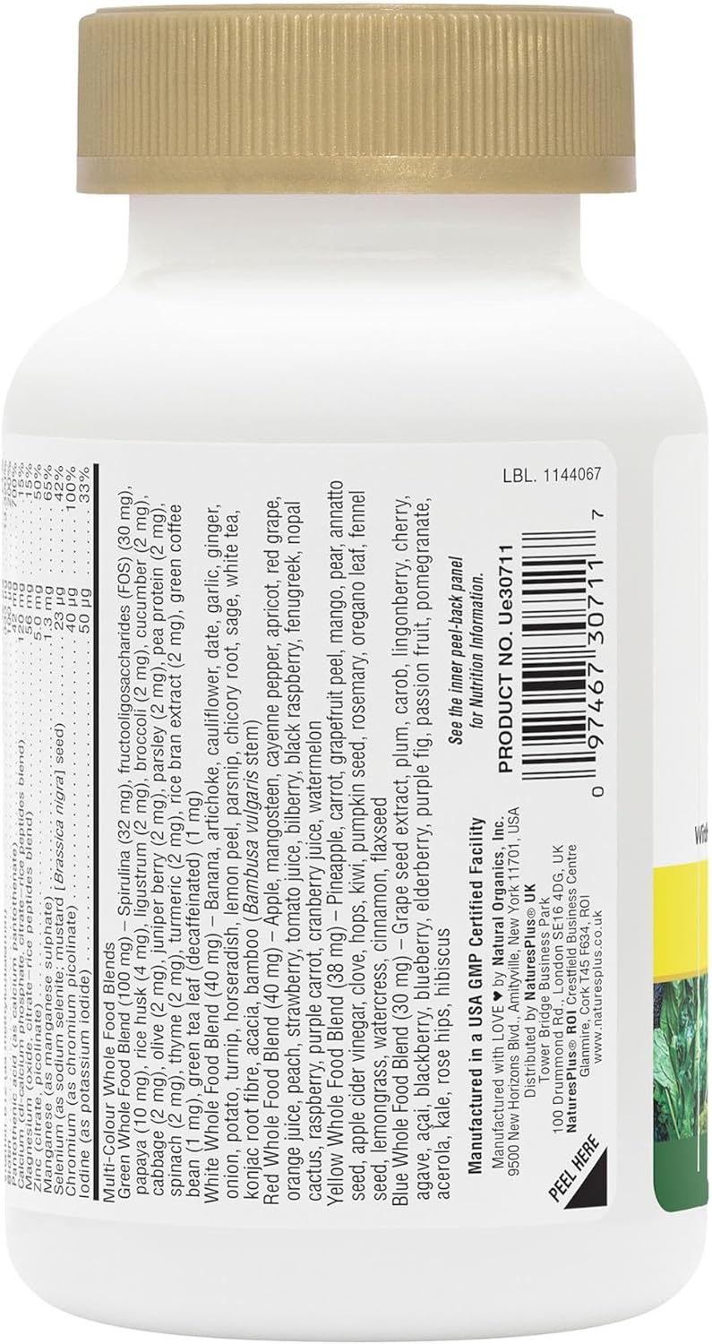 NaturesPlus Source of Life GOLD Multivitamin - 180 Mini-Tabs - With Vitamins D3, B12 & K2 - Blood, Bone & Immune Support - Vegetarian & Gluten Free - 30 Servings