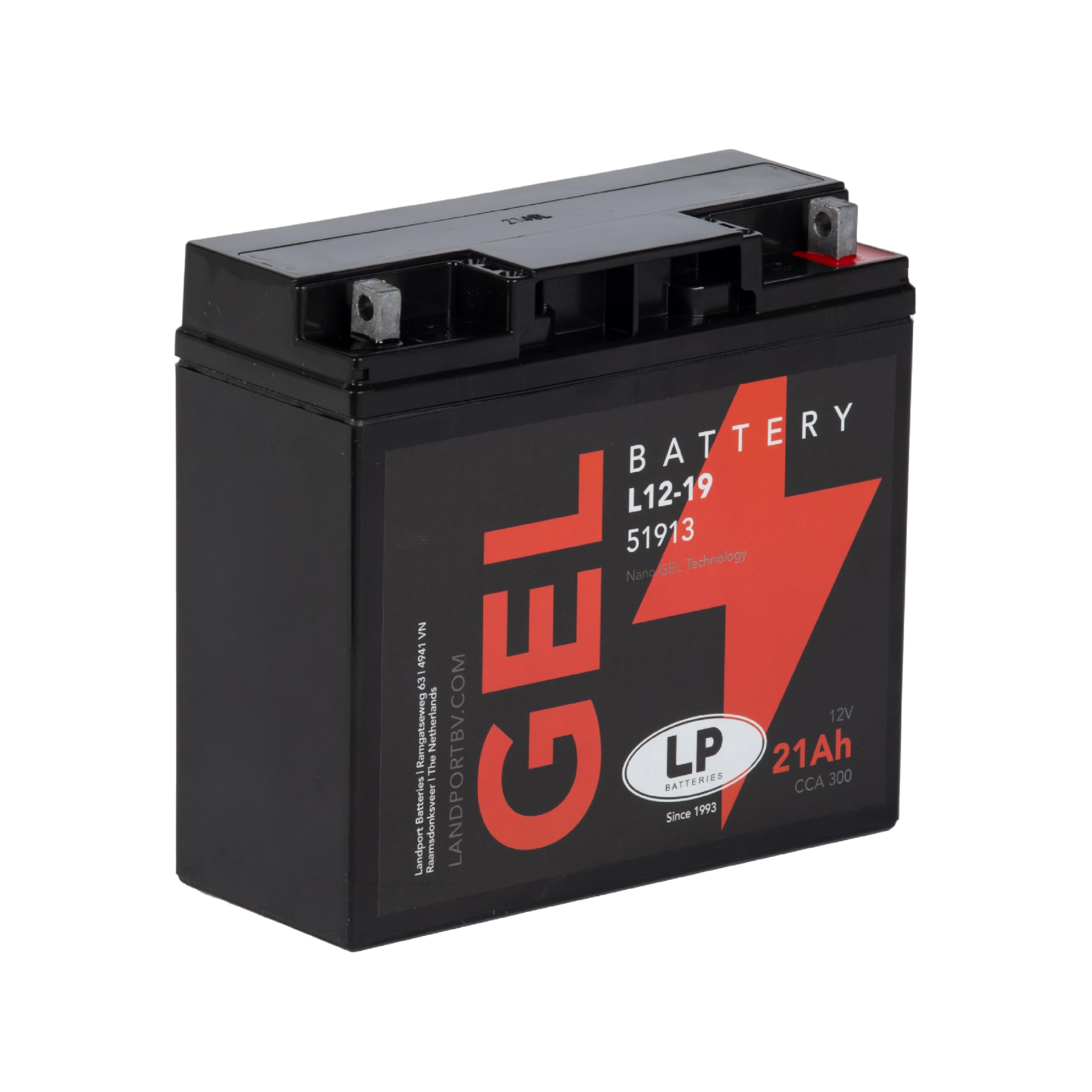 Batería de Gel para Moto Landport LP 12Volt, 21Ah /10Hr, 300CCA - MG L12-19