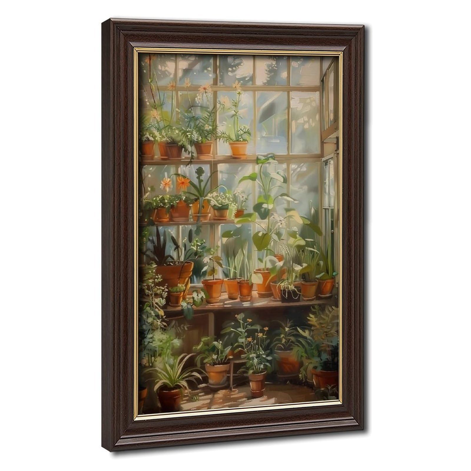 Bareronor Mokume Gane Frame-Style Vintage Greenhouse Canvas Poster For Bedroom Decor Gift