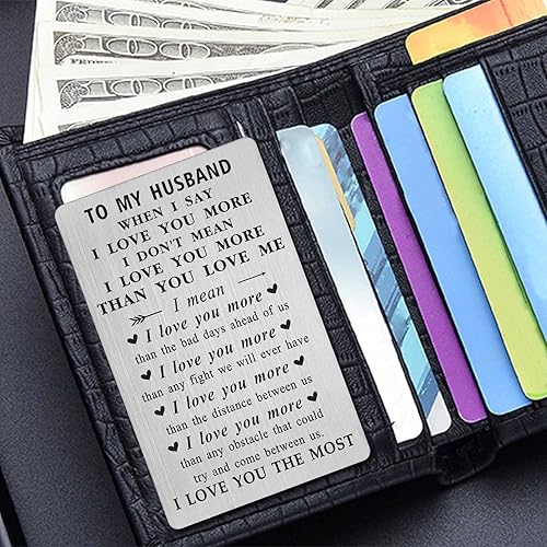 Miniatura 3 de Tarjeta romántica para el día del padre para hombres, regalos con texto en inglés "I Love You" para él - Marido, cumpleaños, aniversario, día del