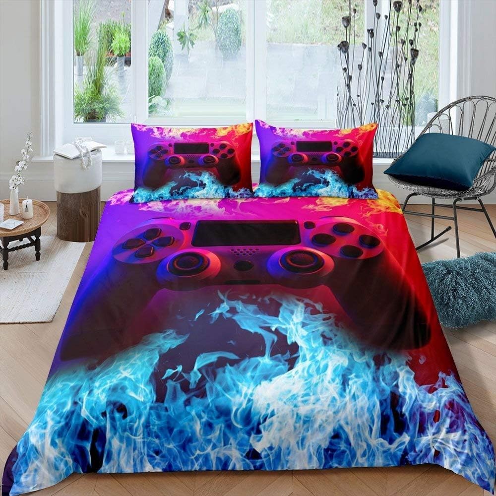 Housse de Couette 240 X 260 Poignée De Jeu en Microfibre 110gsm Douce avec Zip