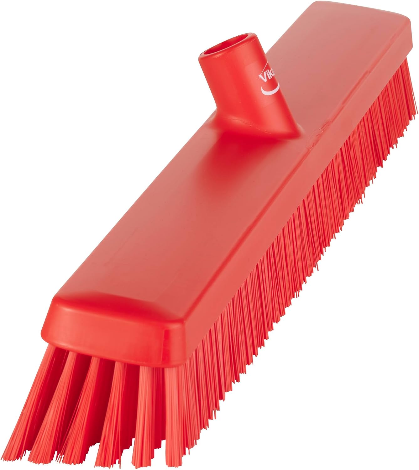 Vikan 31954 24" Heavy-Duty Push Broom, Soft/Stiff, Red