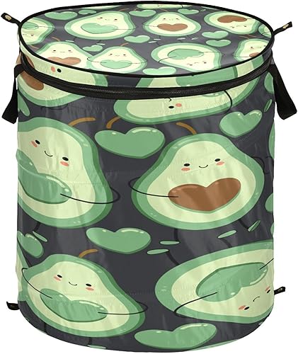 tub accessories collapsable dirty clothes hamper for quilt Cute Avocado Heart Bone Happy Valentine's Day,cesta de ropa sucia para