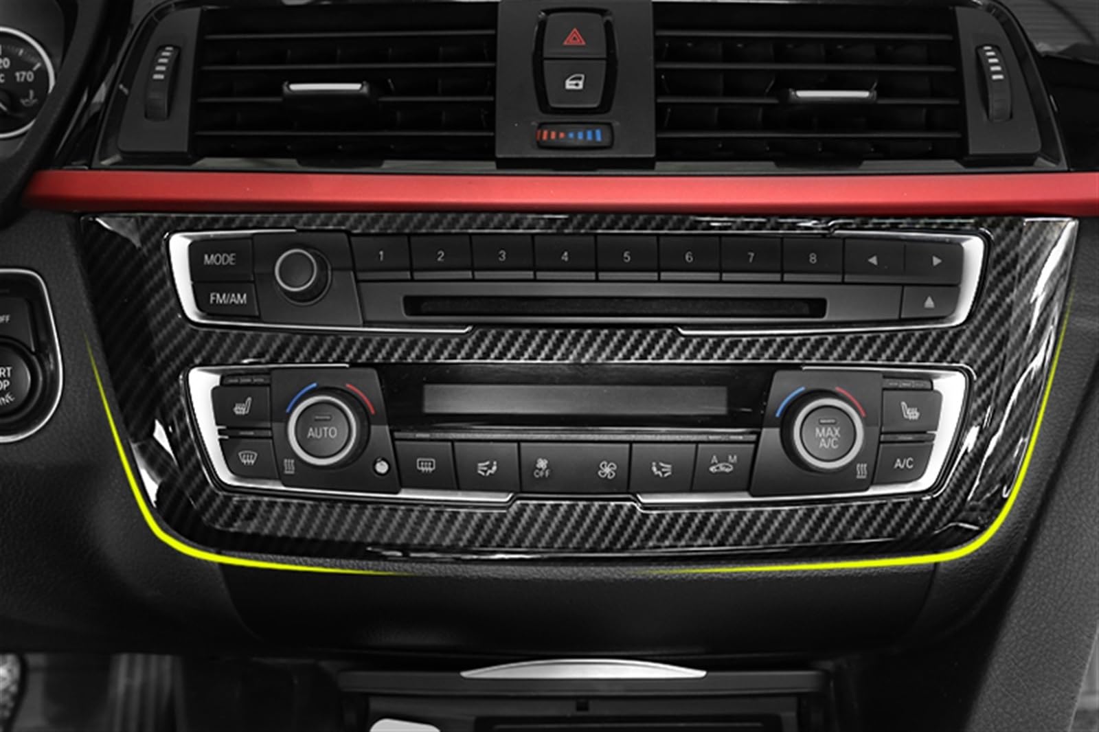 Komponenten Für BMW 3 4er 3GT F30 F32 F34 2013–2018 Carbon-Faser-Auto-Innenraum-Center-Control-CD-Panel-Rahmen-Abdeckungsaufkleber(Carbon fiber)