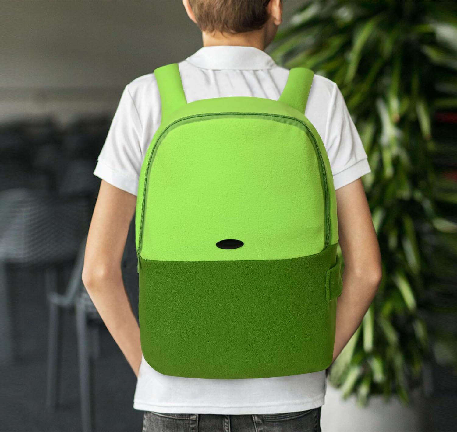 Halloween Adventure Costume Backpack, Green Plush Backpack Cartoon Anime Character Cosplay Accessory for Women Men Party Halloween Cosplay Dress Up Prop Bag - Image 7