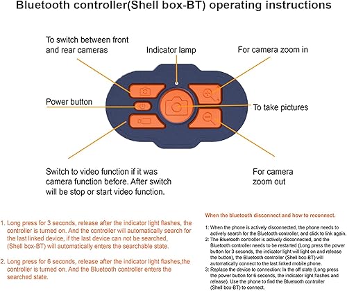 Miniatura 6 de Funda de teléfono impermeable para buceo profesional, conexión Bluetooth con control de aplicación, carcasa protectora de fotos y video bajo el agua