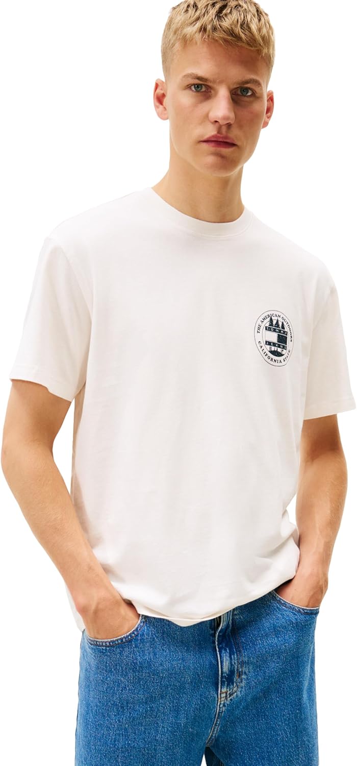 Tommy Jeans Men's Short Sleeve Cotton Graphic T-Shirts with Printed Archival Graphic