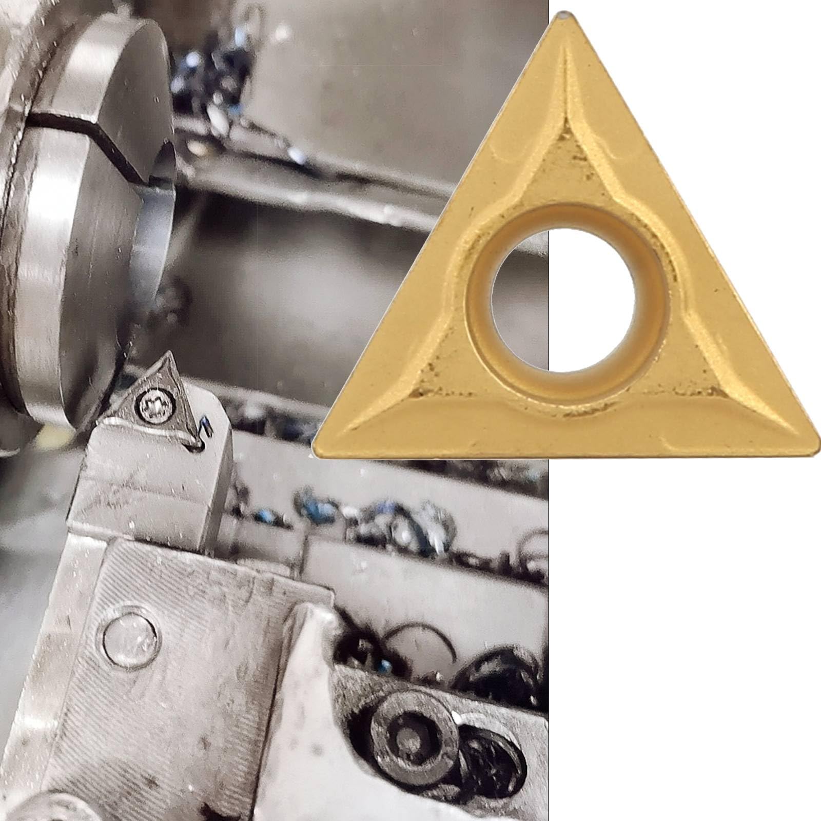 Inserts en carbure, 10 pièces TCMT 16T304 Insertion de lame en carbure de tungstène triangulaire en acier CNC, fabrication de précision, pour la finition de l'acier