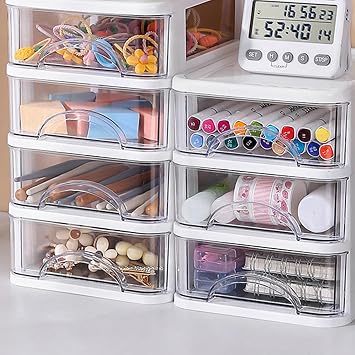 Desk Organizer Stackable Storage Cabinet for, E, J E