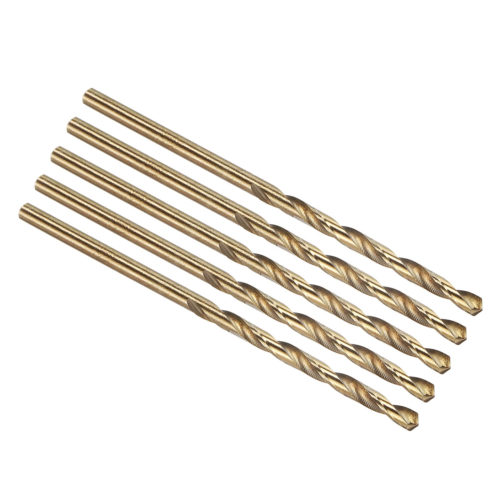 PATIKIL #41 Drill Bit, Micro Number Small Bits 4341 High-Speed Steel 118° Gold Finish for Soft Thin Metal Steel Wood Acrylic - 5 Pack