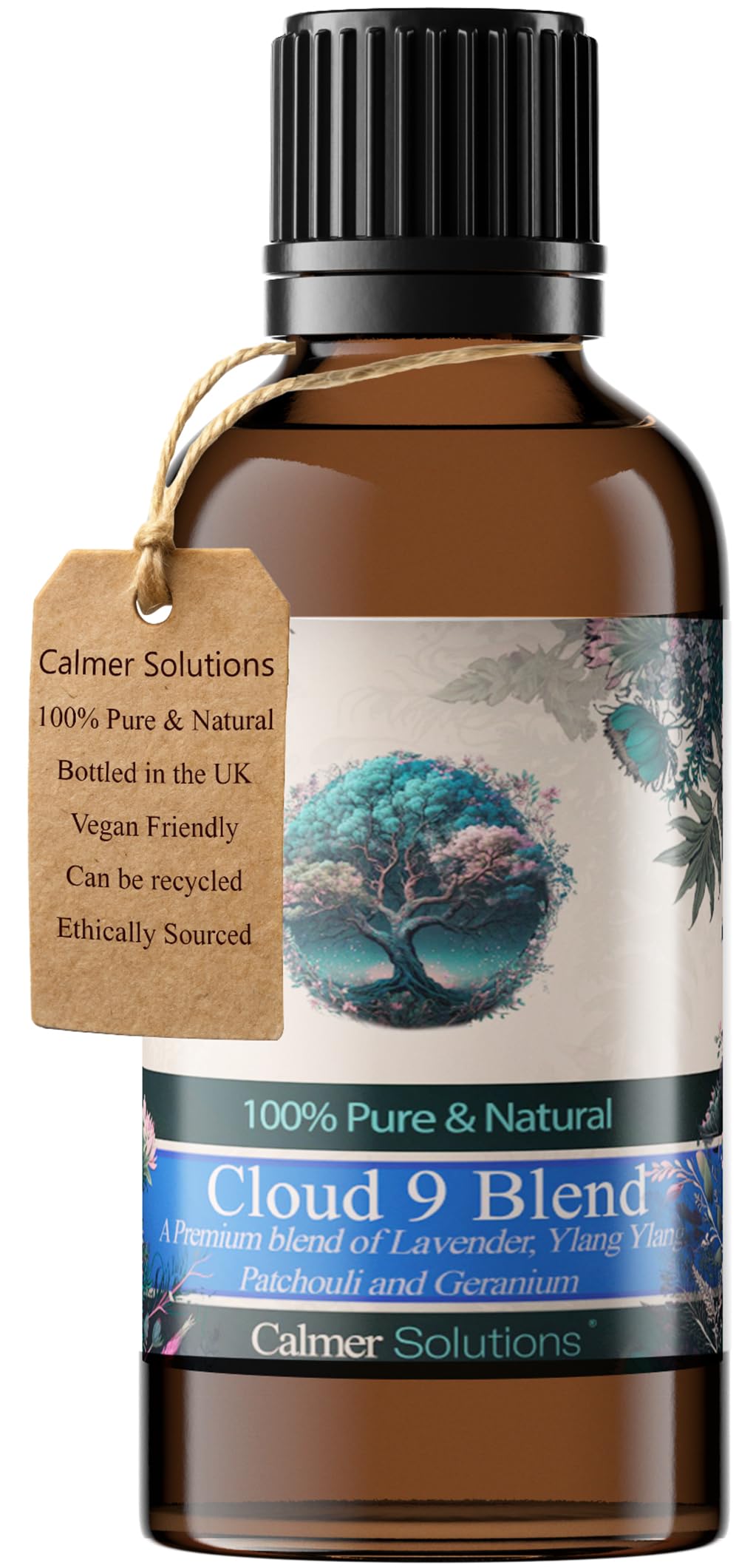 Calmer Solutions Clear Calming Essential Oil Blend 50Ml – Lavender, Patchouli, Ylang Ylang & Geranium | Cloud 9