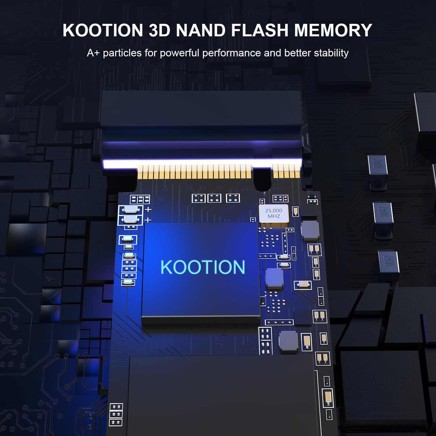 KOOTION SSD M.2 PCIe Gen4 NVMe 512GB Internal de Alto Rendimiento de hasta 5000MB/s Compatible con PC Portátiles y de Sobremesa-Negro