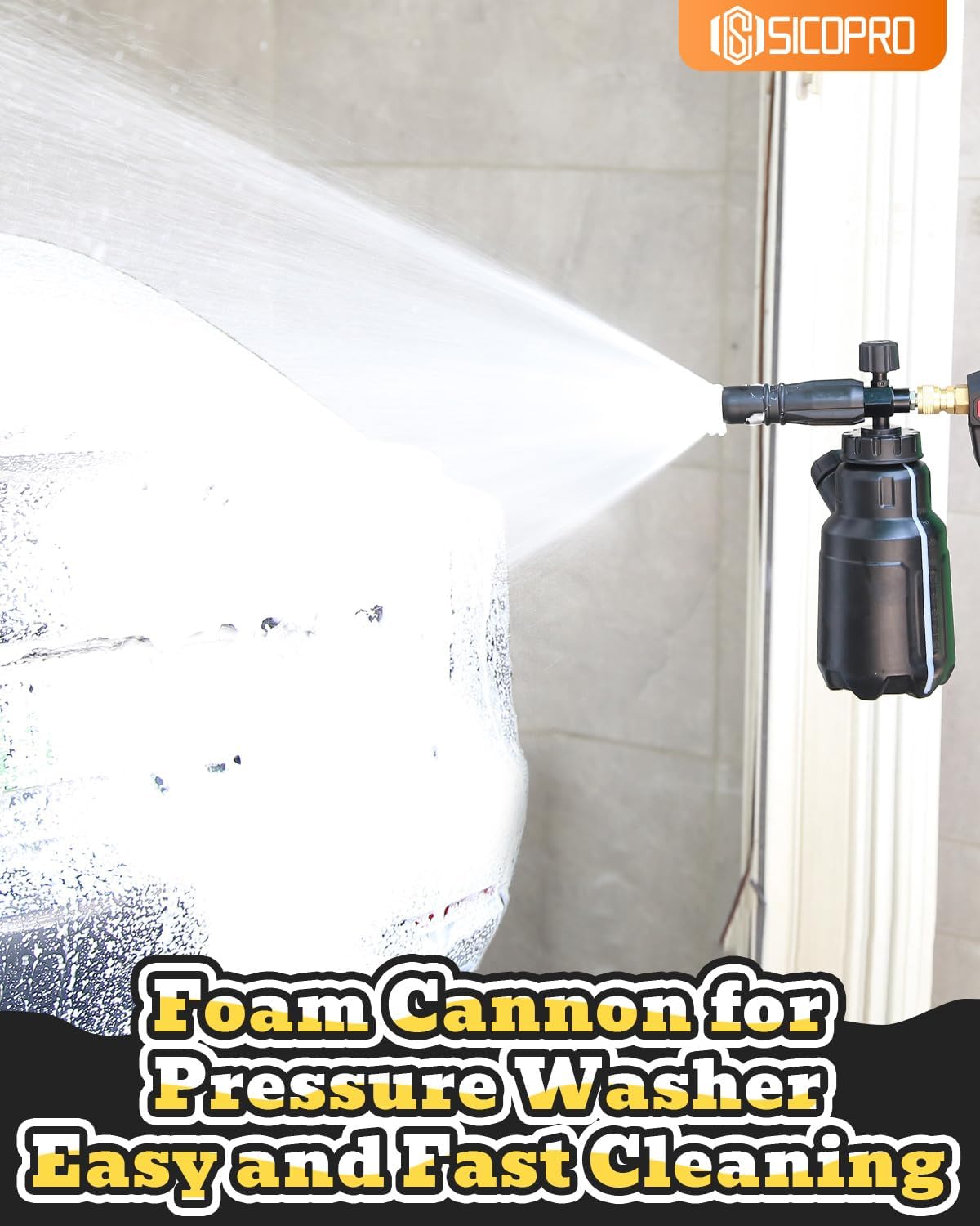 Foam Cannon for Pressure Washer, Car Wash Foam Gun Kit, Convenient Addition of Soap Solution, Tool Daily Foam Cannon with 1/4 Inch Quick Connector, Car Foam Sprayer