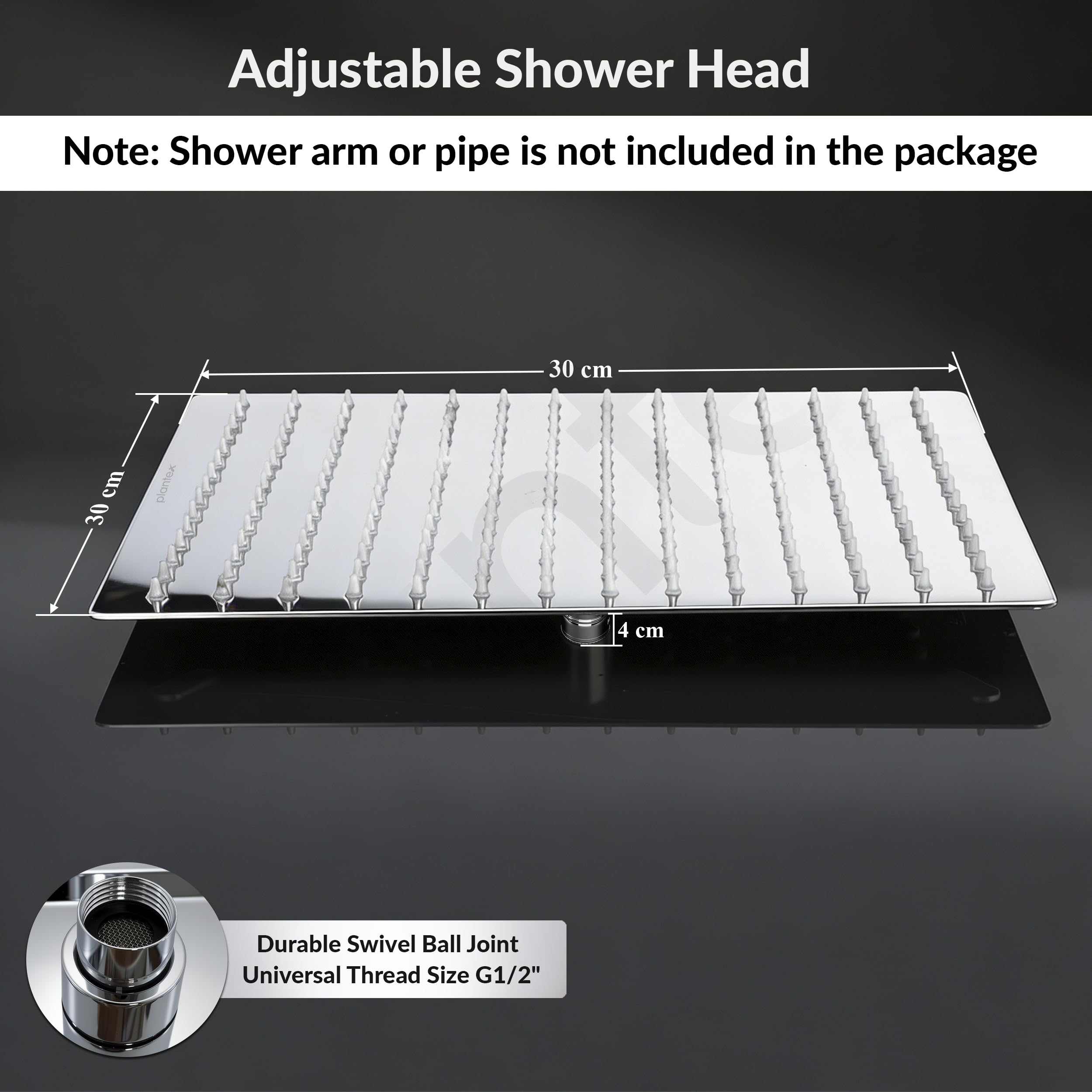 Plantex Stainless Steel Shower Head - Rainfall Design -2