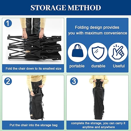 Miniatura 5 de Kigley Banco de fútbol plegable, portátil, para equipo deportivo, para campamento de fútbol, viajes, eventos, asientos al aire libre con bolsa