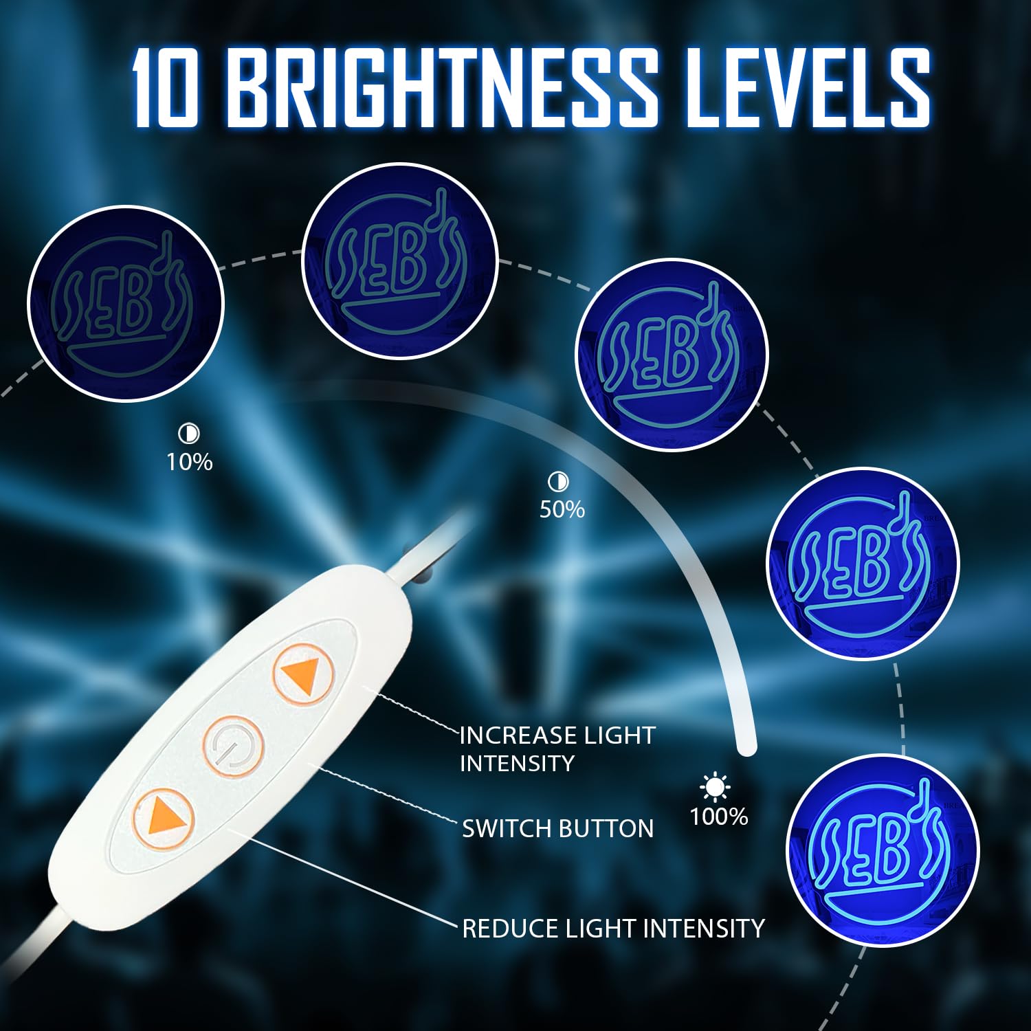 Sebs - Insegna al neon per parete a tema musicale, insegna a LED classica per camera da letto, jazz, pub, blu, decorazione da parete, regalo di Natale per gli amanti del cinema, musica e bar