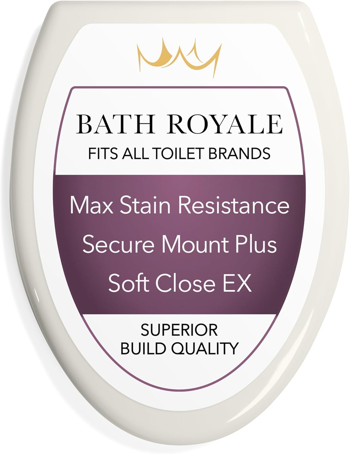 Bath Royale Elongated Toilet Seat BR501-01 Quiet Close, Stain-Resistant and Easy to Keep Clean, Heavy Duty, Fits All Toilet Brands, Executive Series -Biscuit/Linen Elongated Biscuit/Linen