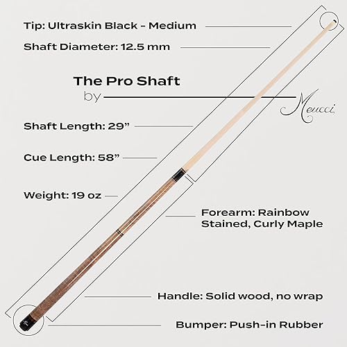 Miniatura 7 de Meucci Taco de billar  Madera natural con tinte de arco iris  Taco de billar con antebrazo de arce, mango de madera maciza, puntas de taco de alto