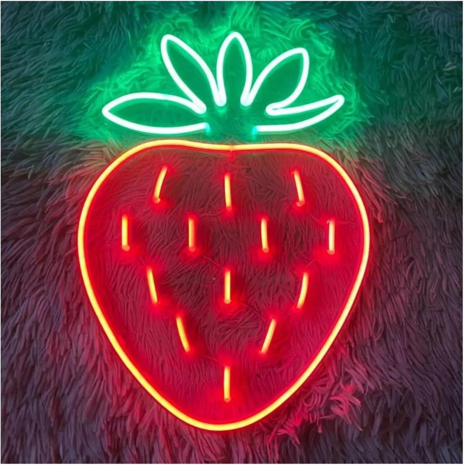 Lampe Néon D'Ambiance Apaisante Lampe Enseigne Au Néon Fraise Lumière De Fruit pour Magasin Bonbons Restaurant