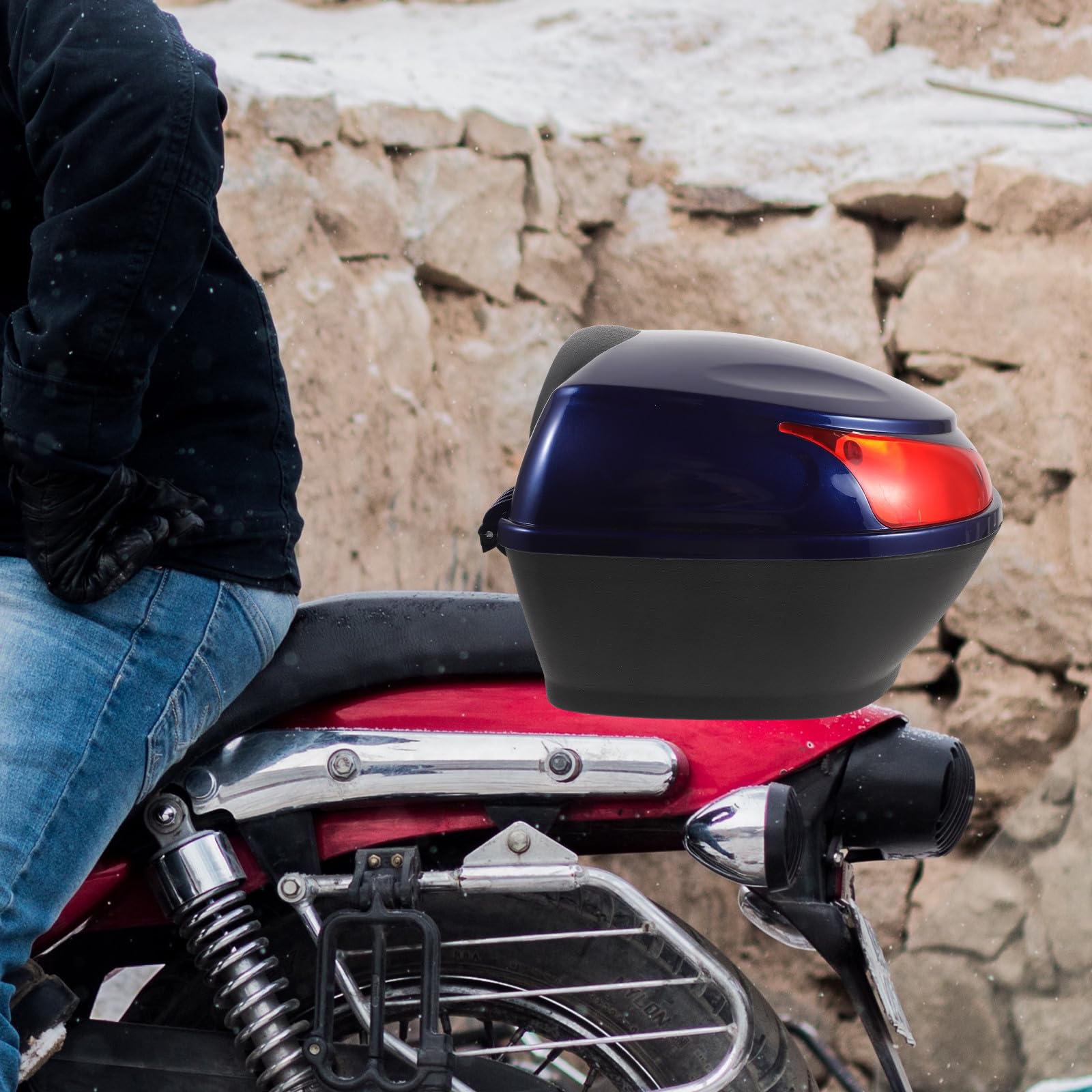 Valigia Per Motocicli e Veicoli Elettrici, Bauletto Posteriore in Plastica, Impermeabile, Facile Installazione, per Uso Quotidiano