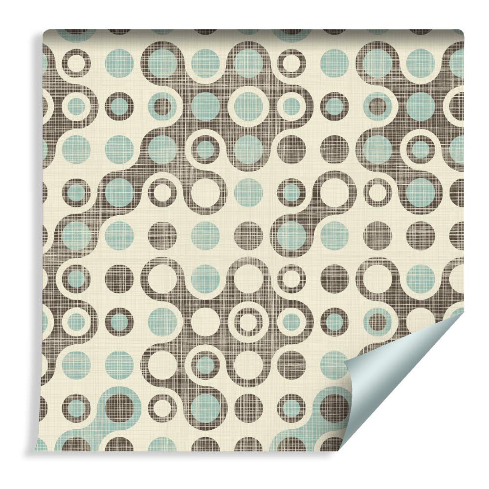 Muralo Papier Peint Abstrait Roues Style Rétro - 10m x 53 cm
